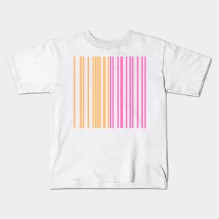 Pink green stripes abstract art Kids T-Shirt